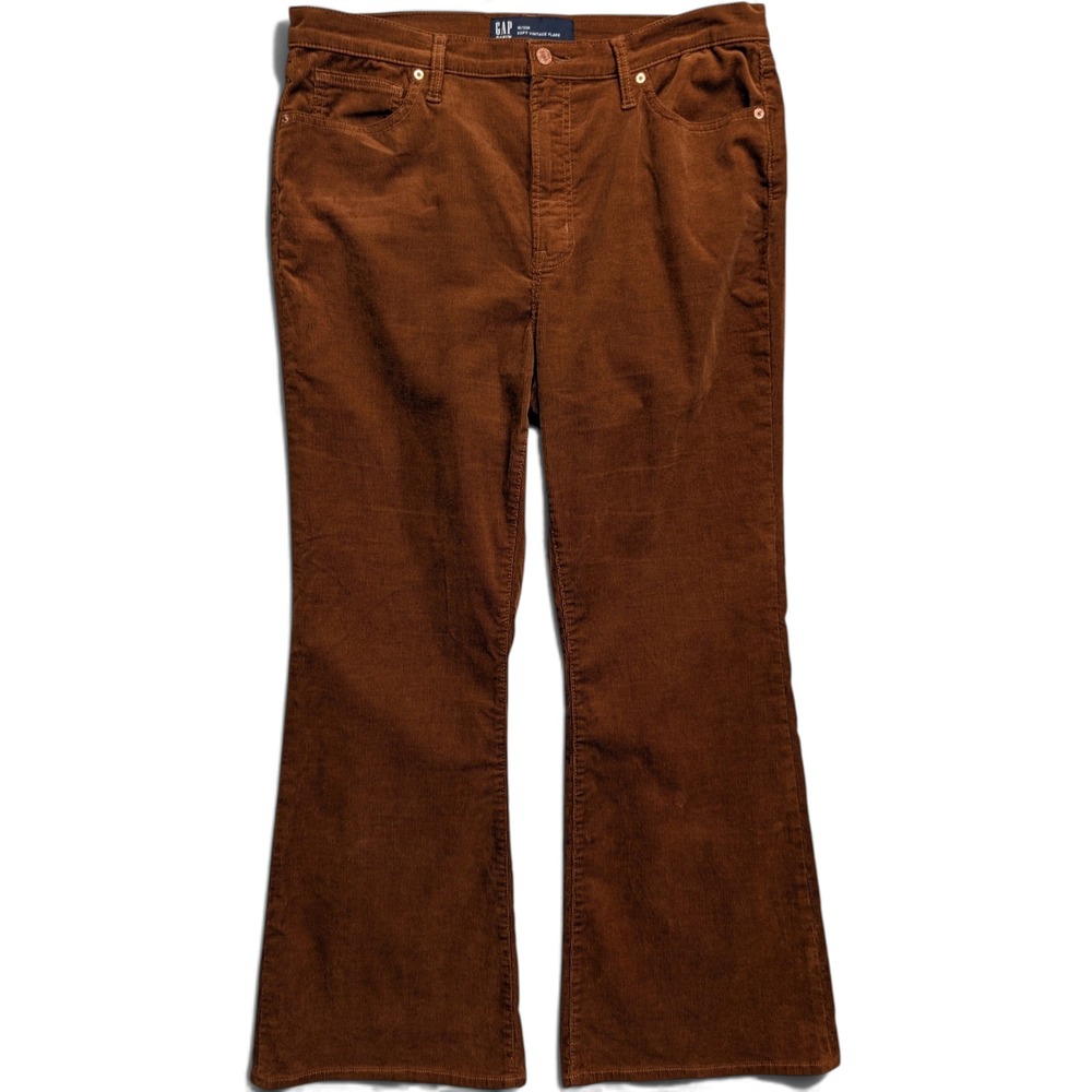 GAP Womens Soft Vintage Flare Pants Size 16 / 33R Corduroy Brown